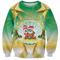 Cook Islands Christmas Sweatshirt Seashell Santa Beach Vibes - Polynesian Pride