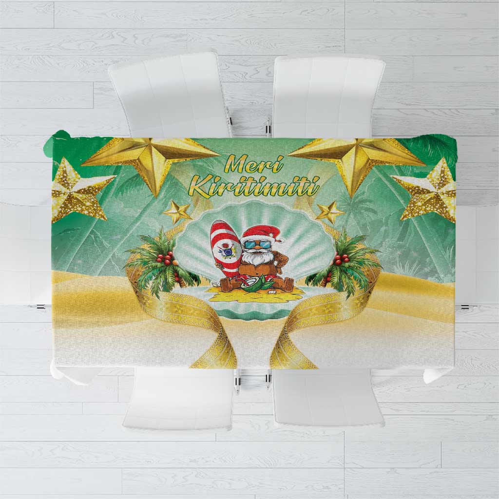 Cook Islands Christmas Tablecloth Seashell Santa Beach Vibes - Polynesian Pride