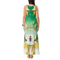 Cook Islands Christmas Tank Maxi Dress Seashell Santa Beach Vibes - Polynesian Pride