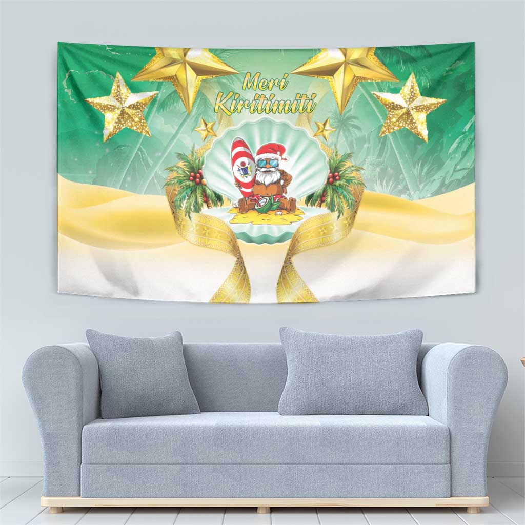 Cook Islands Christmas Tapestry Seashell Santa Beach Vibes - Polynesian Pride
