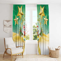 Cook Islands Christmas Window Curtain Seashell Santa Beach Vibes - Polynesian Pride