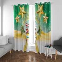 Cook Islands Christmas Window Curtain Seashell Santa Beach Vibes - Polynesian Pride