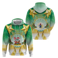 Cook Islands Christmas Zip Hoodie Seashell Santa Beach Vibes - Polynesian Pride