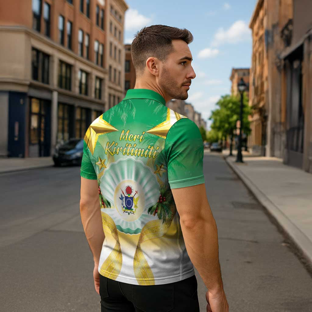 Cook Islands Christmas Zipper Polo Shirt Seashell Santa Beach Vibes - Polynesian Pride