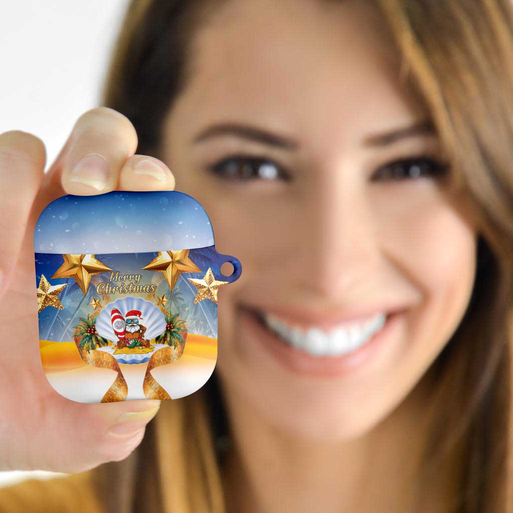 Marshall Islands Christmas AirPods Case Seashell Santa Beach Vibes - Polynesian Pride