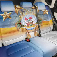Marshall Islands Christmas Back Car Seat Cover Seashell Santa Beach Vibes - Polynesian Pride