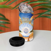 Marshall Islands Christmas 4 in 1 Can Cooler Tumbler Seashell Santa Beach Vibes - Polynesian Pride