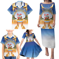 Marshall Islands Christmas Family Matching Puletasi and Hawaiian Shirt Seashell Santa Beach Vibes - Polynesian Pride