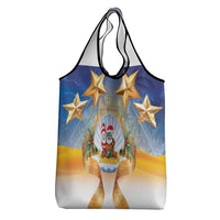 Marshall Islands Christmas Grocery Bag Seashell Santa Beach Vibes - Polynesian Pride