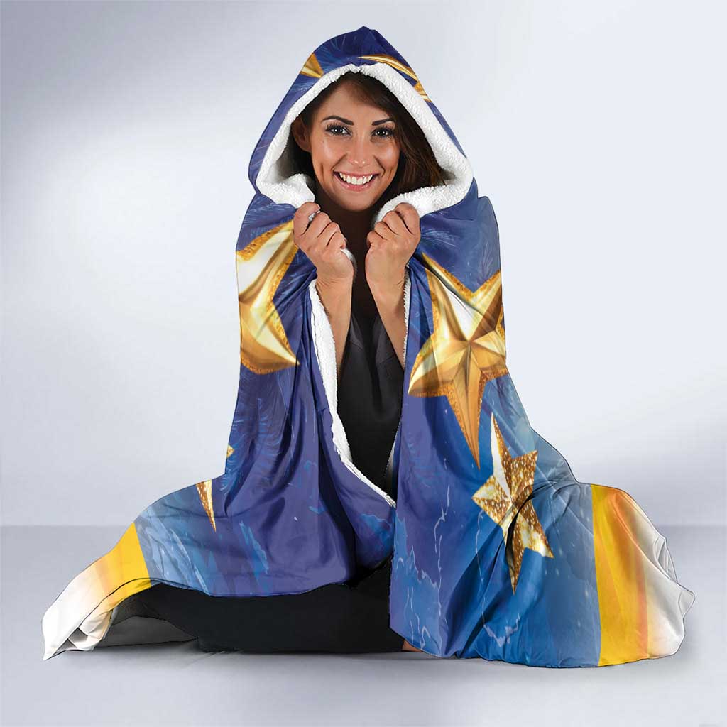 Marshall Islands Christmas Hooded Blanket Seashell Santa Beach Vibes - Polynesian Pride