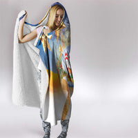 Marshall Islands Christmas Hooded Blanket Seashell Santa Beach Vibes - Polynesian Pride