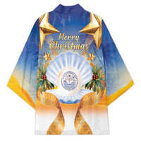 Marshall Islands Christmas Kimono Seashell Santa Beach Vibes - Polynesian Pride