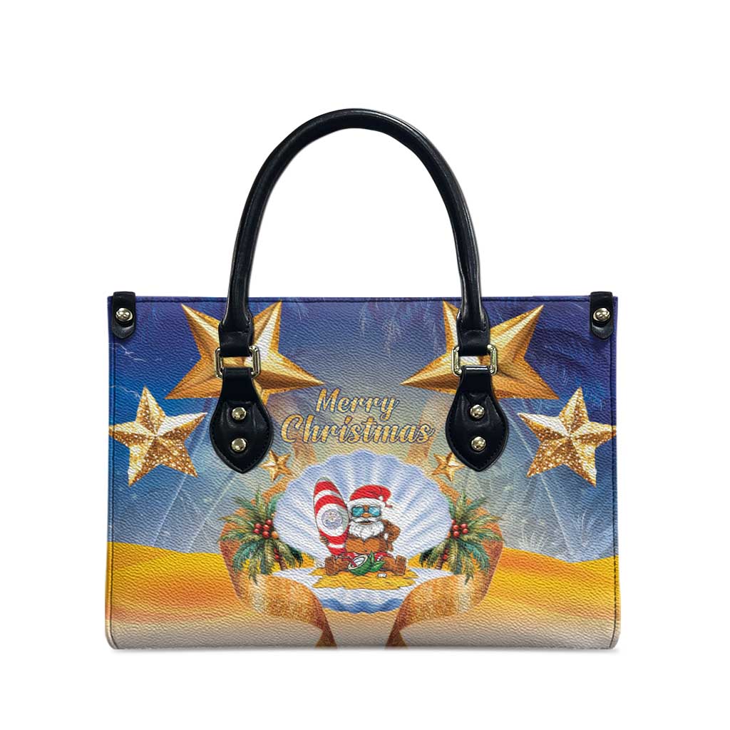 Marshall Islands Christmas Leather Bag Seashell Santa Beach Vibes - Polynesian Pride