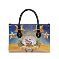 Marshall Islands Christmas Leather Bag Seashell Santa Beach Vibes - Polynesian Pride