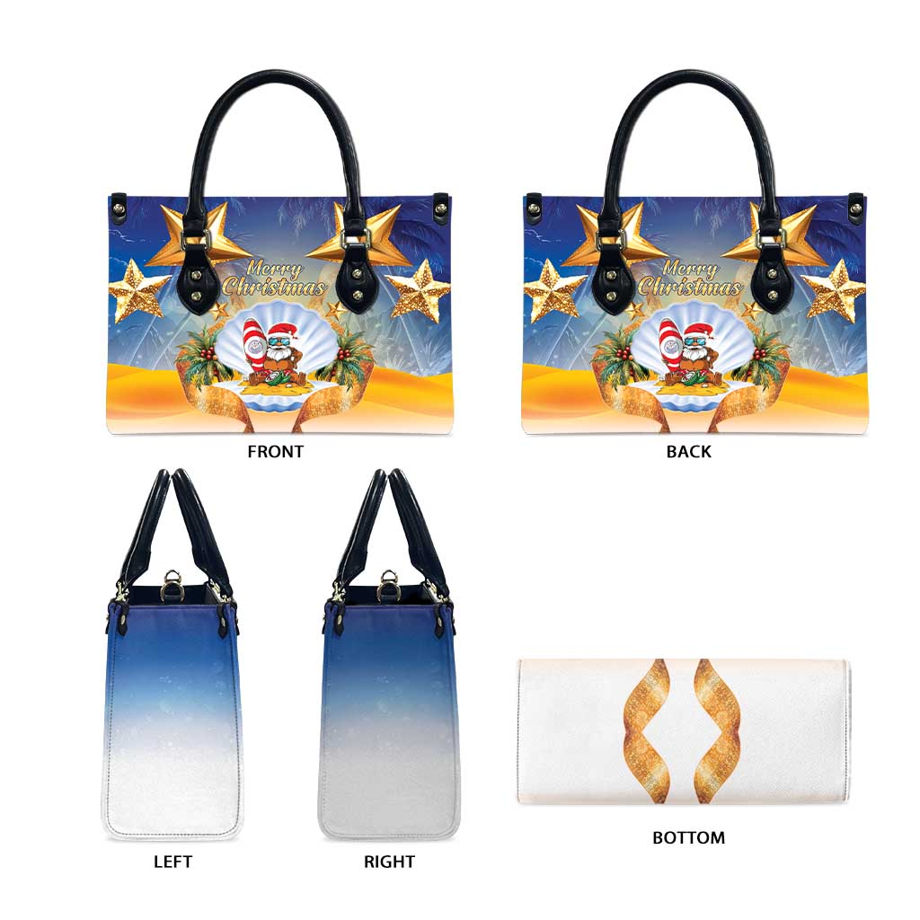 Marshall Islands Christmas Leather Bag Seashell Santa Beach Vibes - Polynesian Pride