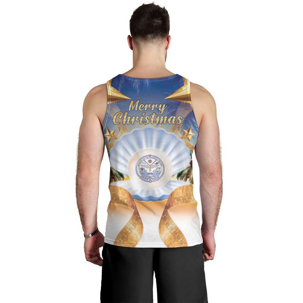 Marshall Islands Christmas Men Tank Top Seashell Santa Beach Vibes - Polynesian Pride