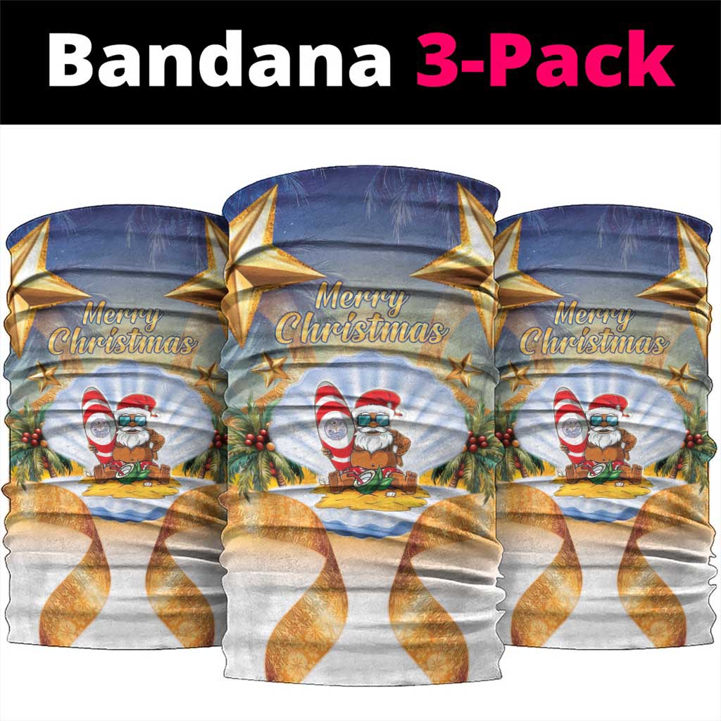 Marshall Islands Christmas Neck Gaiter Seashell Santa Beach Vibes - Polynesian Pride