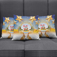 Marshall Islands Christmas Pillow Cover Seashell Santa Beach Vibes - Polynesian Pride