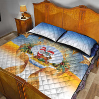 Marshall Islands Christmas Quilt Bed Set Seashell Santa Beach Vibes - Polynesian Pride