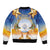 Marshall Islands Christmas Sleeve Zip Bomber Jacket Seashell Santa Beach Vibes - Polynesian Pride