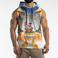 Marshall Islands Christmas Sleeveless Hoodie Seashell Santa Beach Vibes - Polynesian Pride
