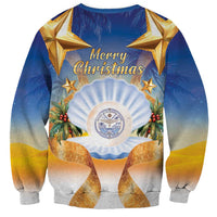 Marshall Islands Christmas Sweatshirt Seashell Santa Beach Vibes - Polynesian Pride