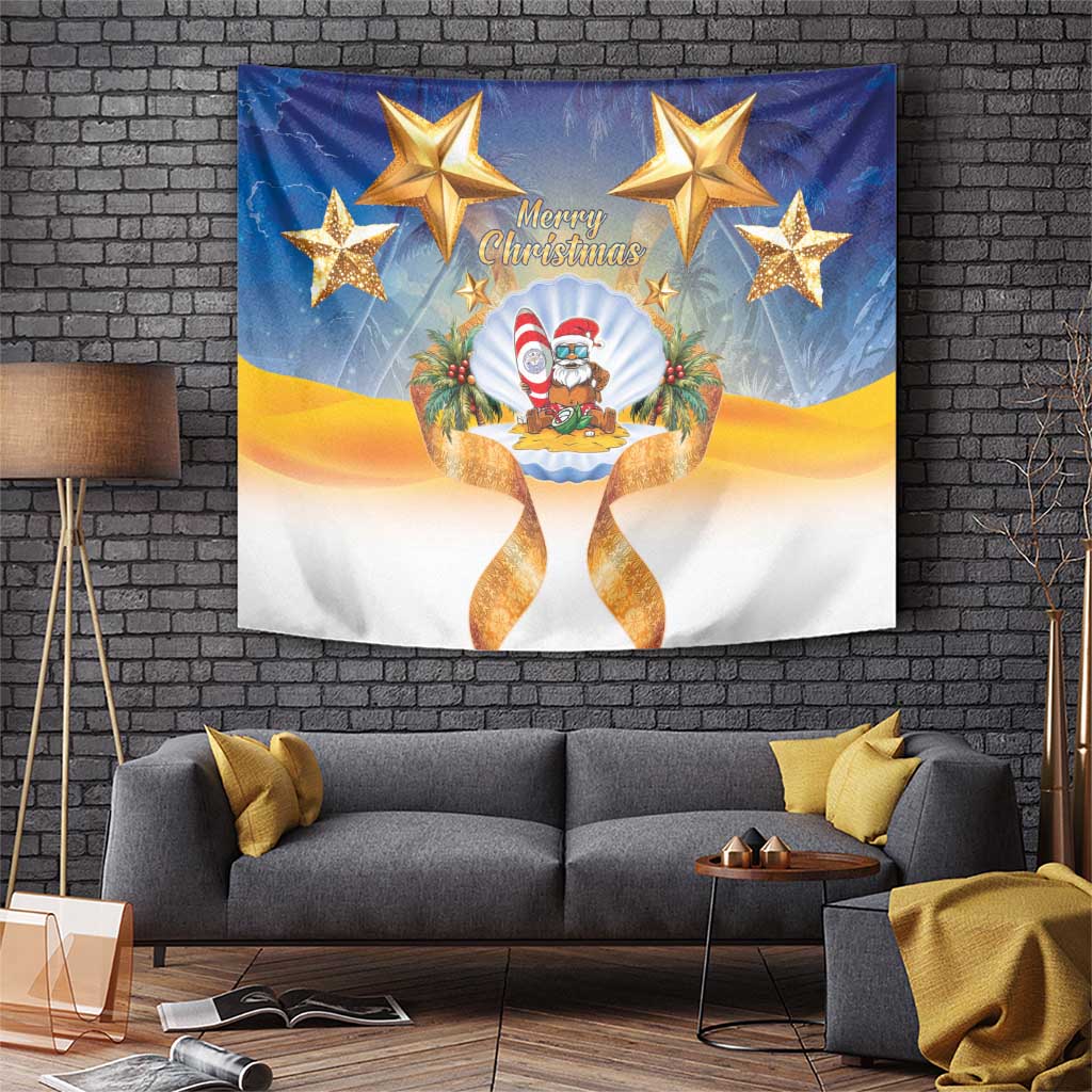 Marshall Islands Christmas Tapestry Seashell Santa Beach Vibes - Polynesian Pride