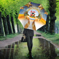 Marshall Islands Christmas Umbrella Seashell Santa Beach Vibes - Polynesian Pride