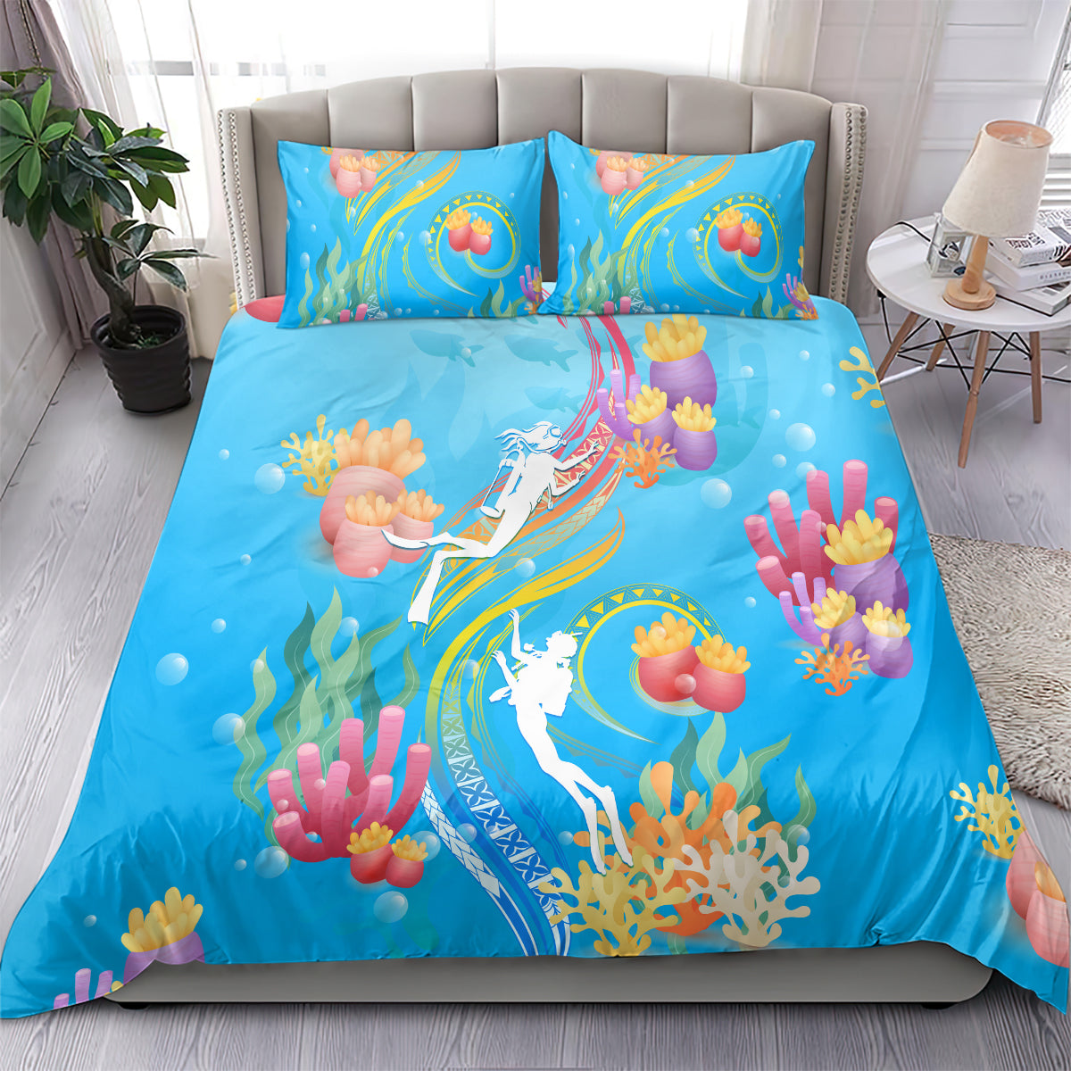 Under The Sea Scuba Diving Bedding Set Polynesian Pattern LT05 - Polynesian Pride