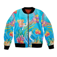 Under The Sea Scuba Diving Bomber Jacket Polynesian Pattern LT05 Unisex Blue - Polynesian Pride