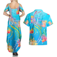 Under The Sea Scuba Diving Couples Matching Summer Maxi Dress and Hawaiian Shirt Polynesian Pattern LT05 - Polynesian Pride