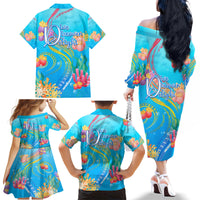 Under The Sea Scuba Diving Family Matching Off Shoulder Long Sleeve Dress and Hawaiian Shirt Polynesian Pattern LT05 - Polynesian Pride