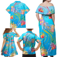 Under The Sea Scuba Diving Family Matching Off Shoulder Maxi Dress and Hawaiian Shirt Polynesian Pattern LT05 - Polynesian Pride