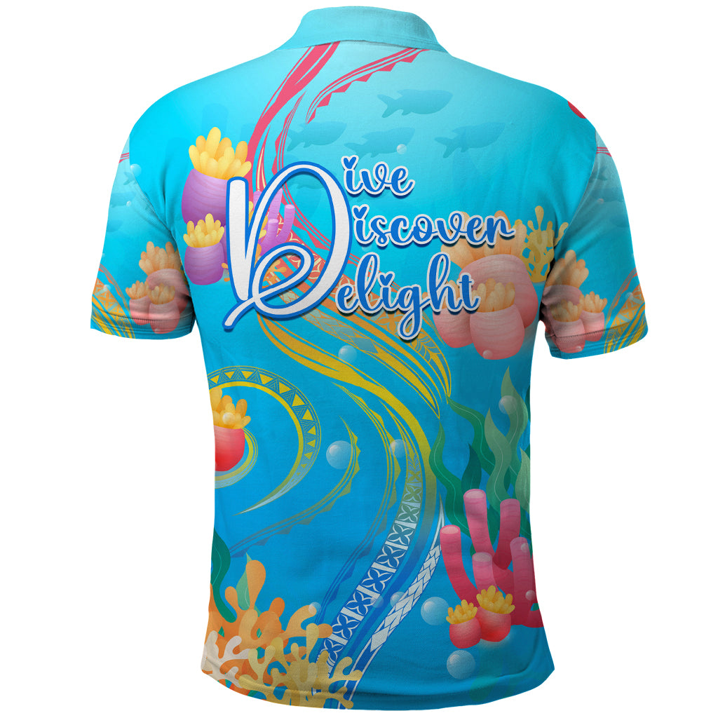 Under The Sea Scuba Diving Polo Shirt Polynesian Pattern LT05 - Polynesian Pride