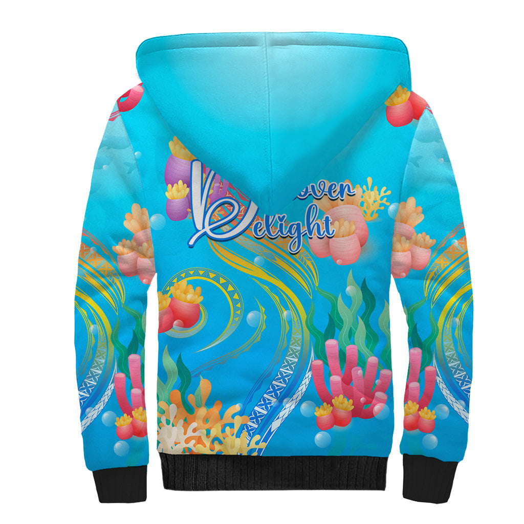 Under The Sea Scuba Diving Sherpa Hoodie Polynesian Pattern LT05 - Polynesian Pride