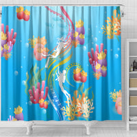 Under The Sea Scuba Diving Shower Curtain Polynesian Pattern LT05 - Polynesian Pride