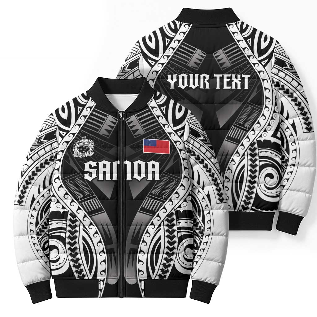 Personalised Remember Samoa Black Saturday Bomber Puffer Jacket Samoa Mo Samoa - Polynesian Pride