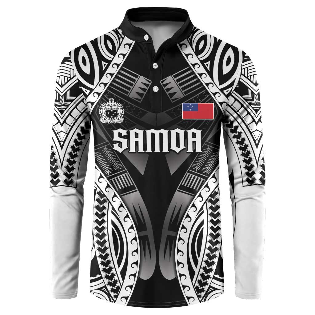 Personalised Remember Samoa Black Saturday Button Sweatshirt Samoa Mo Samoa - Polynesian Pride