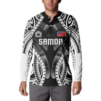 Personalised Remember Samoa Black Saturday Button Sweatshirt Samoa Mo Samoa - Polynesian Pride