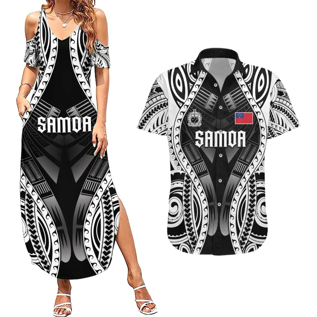 Personalised Remember Samoa Black Saturday Couples Matching Summer Maxi Dress and Hawaiian Shirt Samoa Mo Samoa - Polynesian Pride