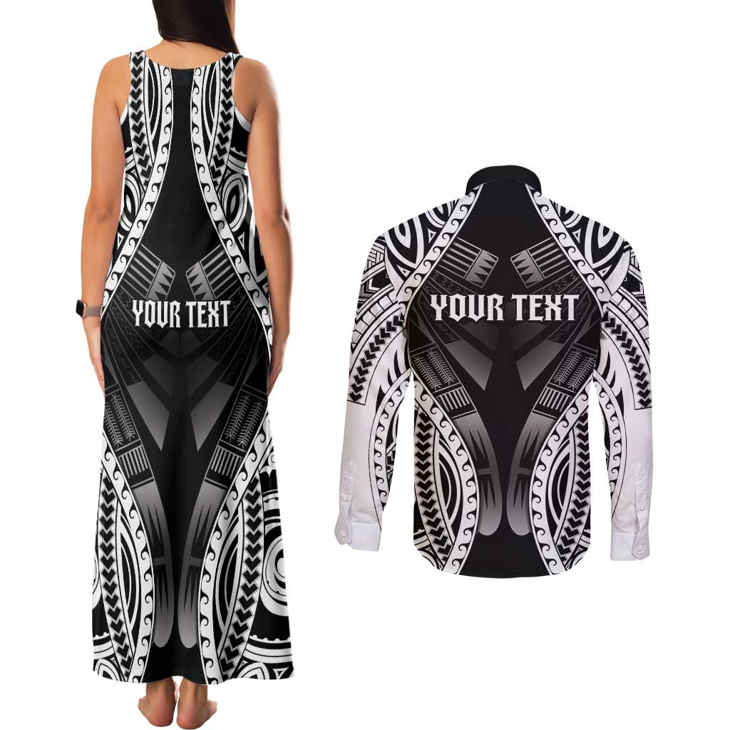 Personalised Remember Samoa Black Saturday Couples Matching Tank Maxi Dress and Long Sleeve Button Shirt Samoa Mo Samoa - Polynesian Pride
