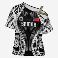 Personalised Remember Samoa Black Saturday Cross Shoulder Shirt Samoa Mo Samoa - Polynesian Pride