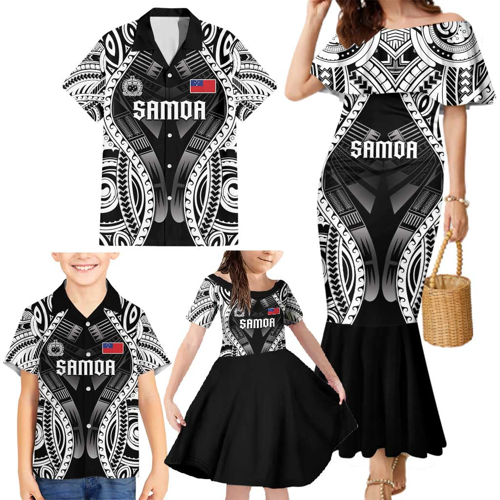 Personalised Remember Samoa Black Saturday Family Matching Mermaid Dress and Hawaiian Shirt Samoa Mo Samoa - Polynesian Pride