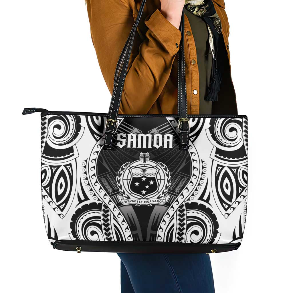 Remember Samoa Black Saturday Leather Tote Bag Samoa Mo Samoa - Polynesian Pride