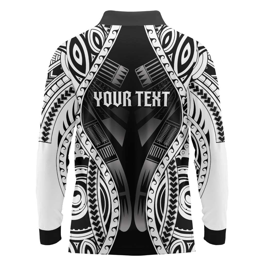 Personalised Remember Samoa Black Saturday Long Sleeve Polo Shirt Samoa Mo Samoa - Polynesian Pride