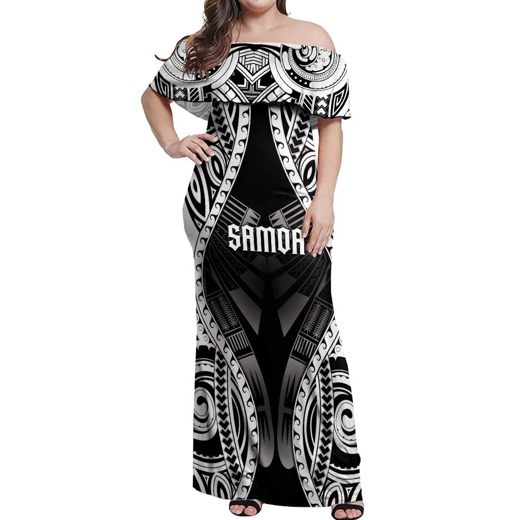 Personalised Remember Samoa Black Saturday Off Shoulder Maxi Dress Samoa Mo Samoa - Polynesian Pride