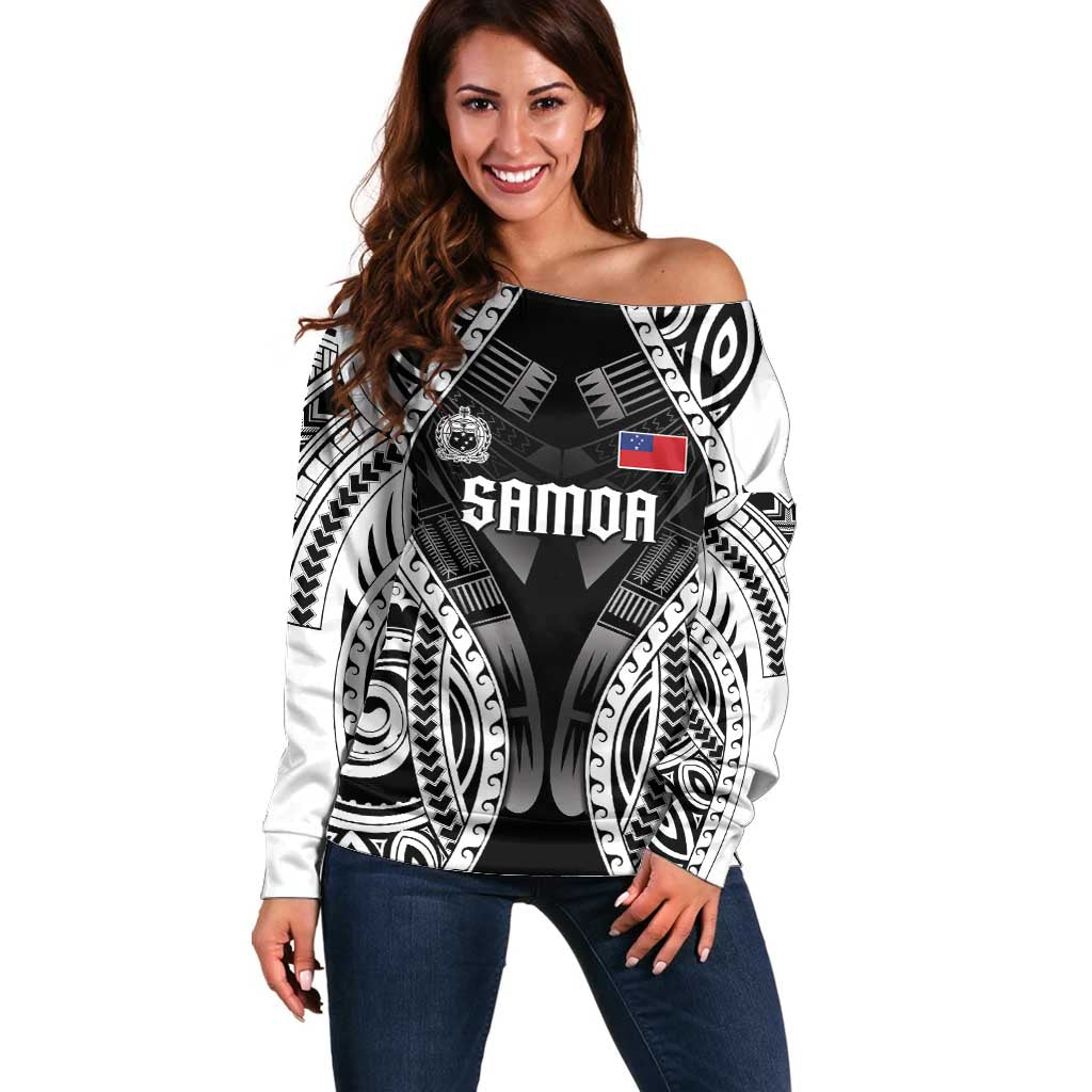 Personalised Remember Samoa Black Saturday Off Shoulder Sweater Samoa Mo Samoa LT05 Women Black - Polynesian Pride