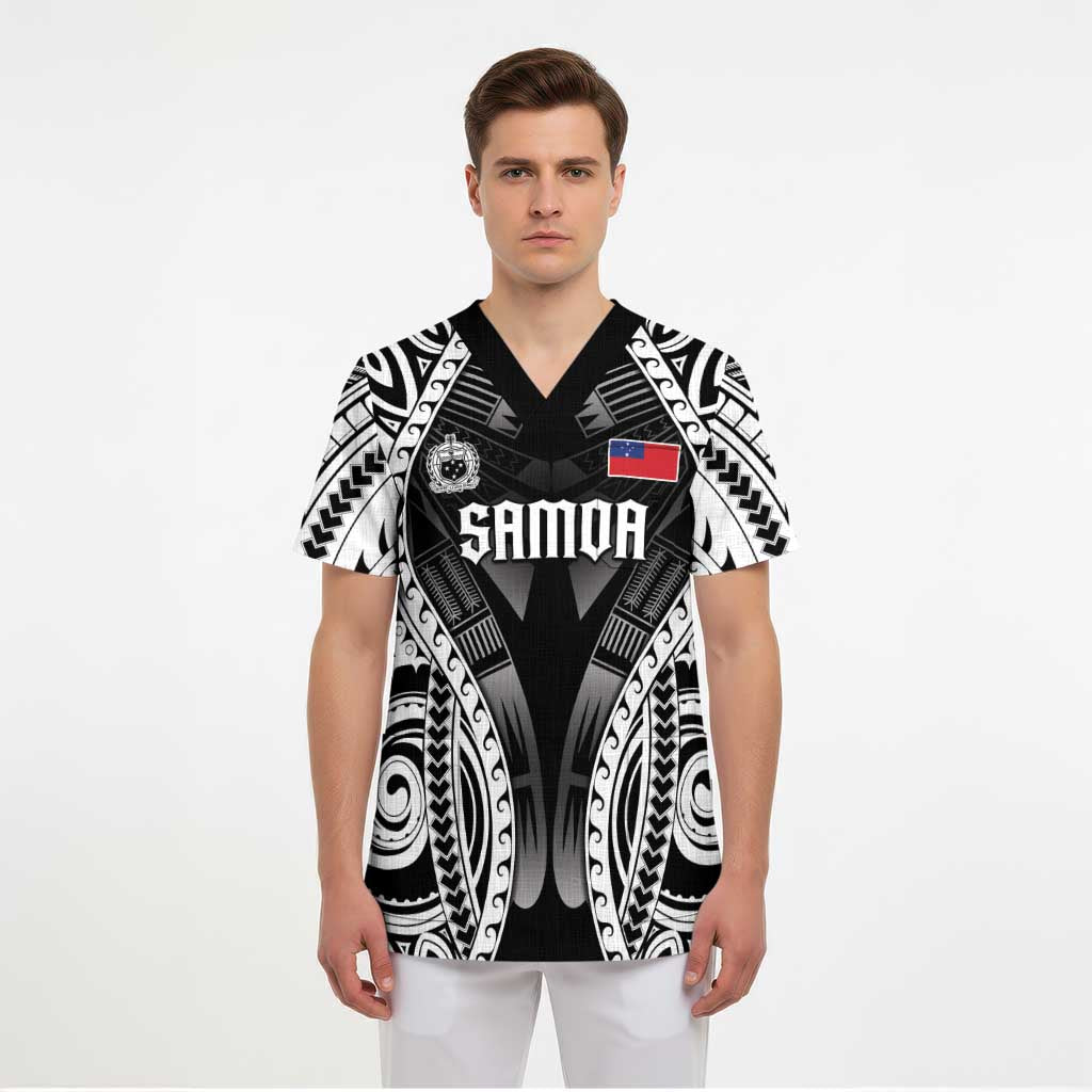 Personalised Remember Samoa Black Saturday Scrub Top Samoa Mo Samoa - Polynesian Pride