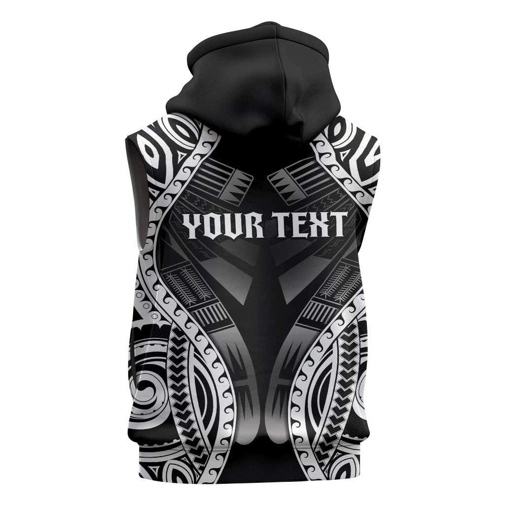 Personalised Remember Samoa Black Saturday Sleeveless Zip Hoodie Samoa Mo Samoa - Polynesian Pride