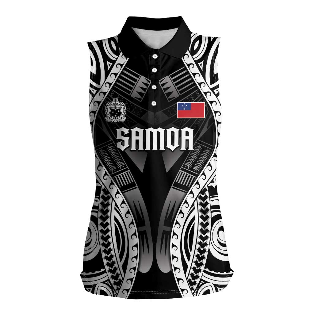 Personalised Remember Samoa Black Saturday Women Sleeveless Polo Shirt Samoa Mo Samoa - Polynesian Pride